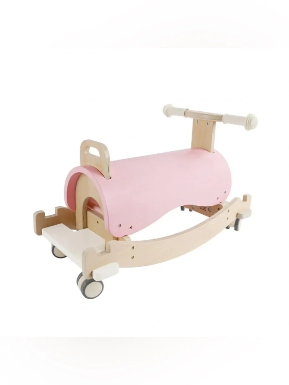 BNIB- 2-in-1 Wooden Pink Ride-On Rocker
